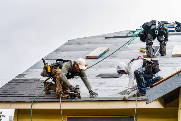 Professional Gutter Installation technician working in Litchfield, MI